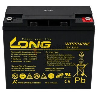 Bateria LONG AGM de 12 Voltios 22 Amperios WP22-12NE 181x76x167 mm