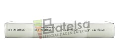 Batera para luces de Emergencia 4.8V 1500 mAH Sub-C 175mm Largo x 23,5mm