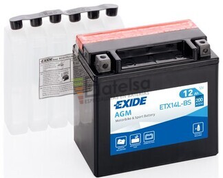 Batera Moto ETX14L-BS Exide 12V 12A