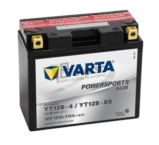 Batera Moto Varta YT12B-4-YT12B-BS 12 Voltios 12 Ah