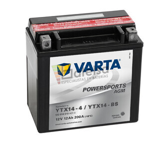 Batera Moto Varta YTX14-4-YTX14-BS 12 Voltios 12 Ah