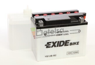 Batera para Moto EXIDE 12 Voltios 12 Amperios EB12B-B2 - YB12B-B2 160mm x 90mm x 130mm