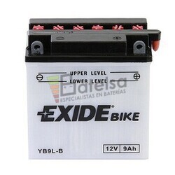 Batera para Moto EXIDE 12 Voltios 9 Amperios EB9L-B - YB9L-B 135mm x 75mm x 139mm