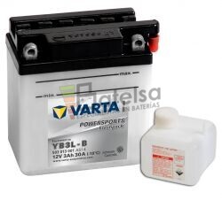 Batera para Moto VARTA 12 Voltios 3 Ah en C10 PowerSports Freshpack Ref.503013001 YB3L-B EN 30 A 100x58x112