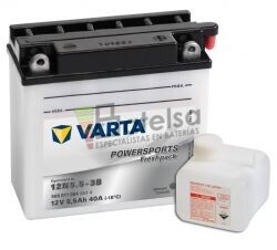 Batera para Moto VARTA 12 Voltios 5,5 Ah en C10 PowerSports Freshpack Ref.506011004 12N5.5-3B EN 55 A 136x61x131