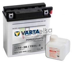 Batera para Moto VARTA 12 Voltios 5 Ah en C10 PowerSports Freshpack Ref.505012003 YB5L-B - 12N5-3B EN 60 A 121x61x131