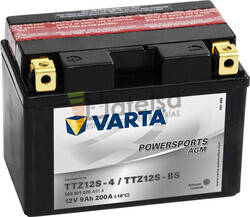 Batera para Moto VARTA 12 Voltios 9 Ah en C10 PowerSports AGM Ref.509901020 TTZ12S-4/TTZ12S-BS EN 200 A 150x87x110