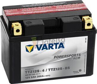 Batera para Moto VARTA 12 Voltios 9 Ah en C10 PowerSports AGM Ref.509901020 TTZ12S-4-TTZ12S-BS EN 200 A 150x87x110