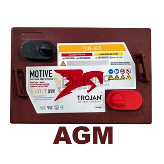 Batera para Nutica AGM 6 Voltios 225 Amperios Trojan T-105 AES