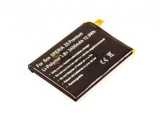 Batera para Sony XPERIA Z5 Premium, Li-Polymer, 3,8V, 3400mAh, 12,9Wh