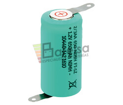 Batera recargable Ni-Mh 1/2 AA, 2/3AA 1.2 Voltios 650 mAh