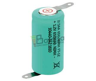 Batera recargable Ni-Mh 1-2 AA, 2-3AA 1.2 Voltios 650 mAh