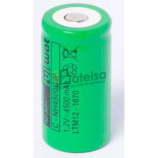 Batera R14 recargable 1.2 Voltios 4.500 mAh sin Lengetas