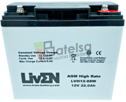 Batera SAI 12 Voltios 22 Amperios LVH12-88 Liven Battery