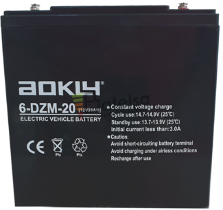 Batera Scooter elctrico 12 Voltios 20 Amperios Alta Descarga 6DZM20