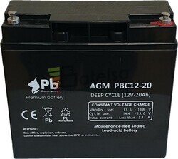 Batera Scooter elctrico 12 Voltios 20 Amperios PBC12-20