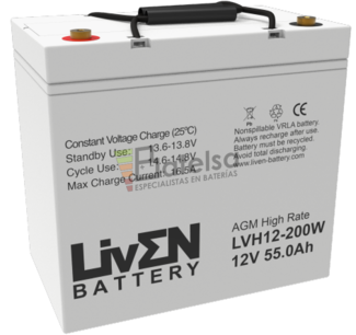 Batera Scooter elctrico 12 Voltios 55 Amperios Alta descarga LVH12-200W