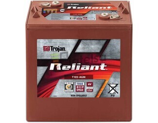 Batera Trojan T-105 AGM 6 Voltios 217 Amperios C20 262 x 179 x 273mm