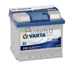 Batera VARTA 12 Voltios 52 Ah Blue Dynamic 552 400 047 Ref.C22 EN 470A 207X175X190