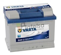 Batera VARTA 12 Voltios 60 Ah Blue Dynamic 560 127 054 Ref.D43 EN 540A 242X175X190