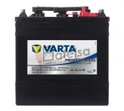 Batera VARTA 6 Voltios 208 Ah Profesional Deep Cycle 300 208 000 Ref.GC2_1 260X181X283