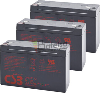 Bateras de reemplazo CSB GP6120 para SAI ( Pack 3 Bateras )