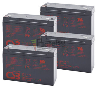 Bateras de reemplazo CSB GP6120 para SAI ( Pack 4 Bateras )