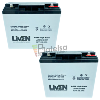 Bateras Scooter 12 Voltios 22 Amperios LVH12-88 Liven Battery
