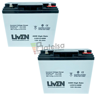 Bateras Silla 12 Voltios 22 Amperios LVH12-88 Liven Battery