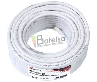 Bobina de cable coaxial de antena blanco 20m