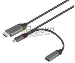 Cable adaptador USB C 3.1 Macho y Hembra a HDMI 4K, 2 metros