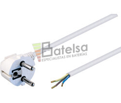 Cable alimentacin Schuko acodado CEE7/7 a hilos desnudos 2 metros