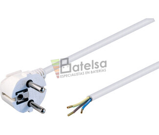 Cable alimentacin Schuko acodado CEE7-7 a hilos desnudos 2 metros