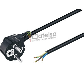 Cable alimentacin Schuko acodado CEE7-7 a hilos sueltos 1.8 metros