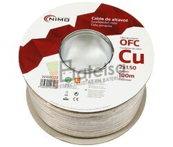 Cable altavoz Cobre 2x1.5mm Transparente Libre Oxgeno 100m