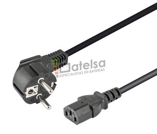 Cable de alimentacin Schuko acodado CEE7-7 a IEC320-C13 2.5 metros