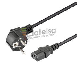 Cable de alimentacin Schuko acodado CEE7/7 a IEC320-C13 2 metros