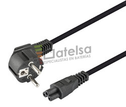 Cable de alimentacin Schuko acodado CEE7/7 a IEC320-C5 2 metros