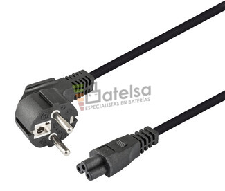 Cable de alimentacin Schuko acodado CEE7-7 a IEC320-C5 2 metros