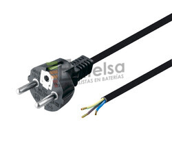 Cable de alimentacin Schuko recto CEE7/7 a hilos desnudos 1.5 metros