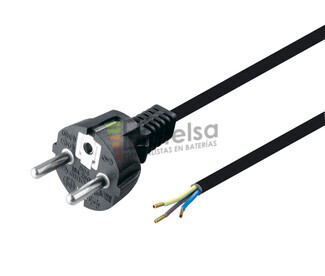 Cable de alimentacin Schuko recto CEE7-7 a hilos desnudos 1.5 metros