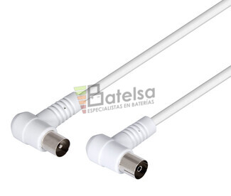 Cable de antena TV macho - hembra acodados 1.5m