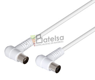 Cable de antena TV macho - hembra acodados 2.5m