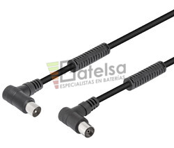 Cable de antena TV macho - hembra acodados y ferritas 1.5m