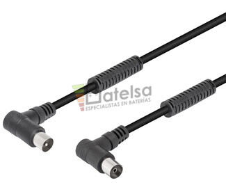 Cable de antena TV macho - hembra acodados y ferritas 1.5m