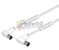 Cable de antena TV macho - hembra acodados y ferritas 10.0m