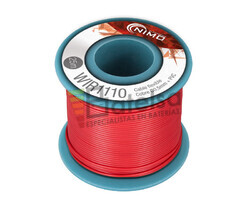 Cable flexible 0,5mm, cobre estaado, Rojo 25m