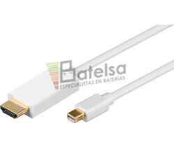 Cable Mini DisplayPort macho a HDMI macho 1m