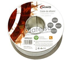 Cable para altavoz 2x0.5mm, Blanco polarizado 100m