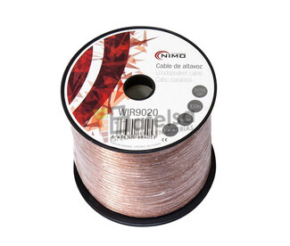 Cable para altavoz 2x0.5mm, Transparente polarizado 100m